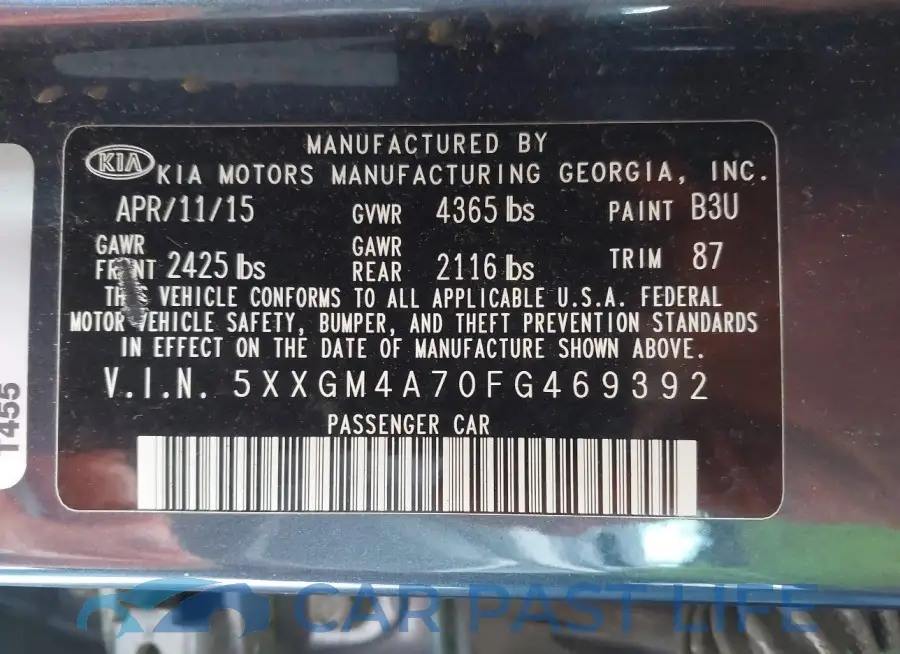 5XXGM4A70FG469392# 9