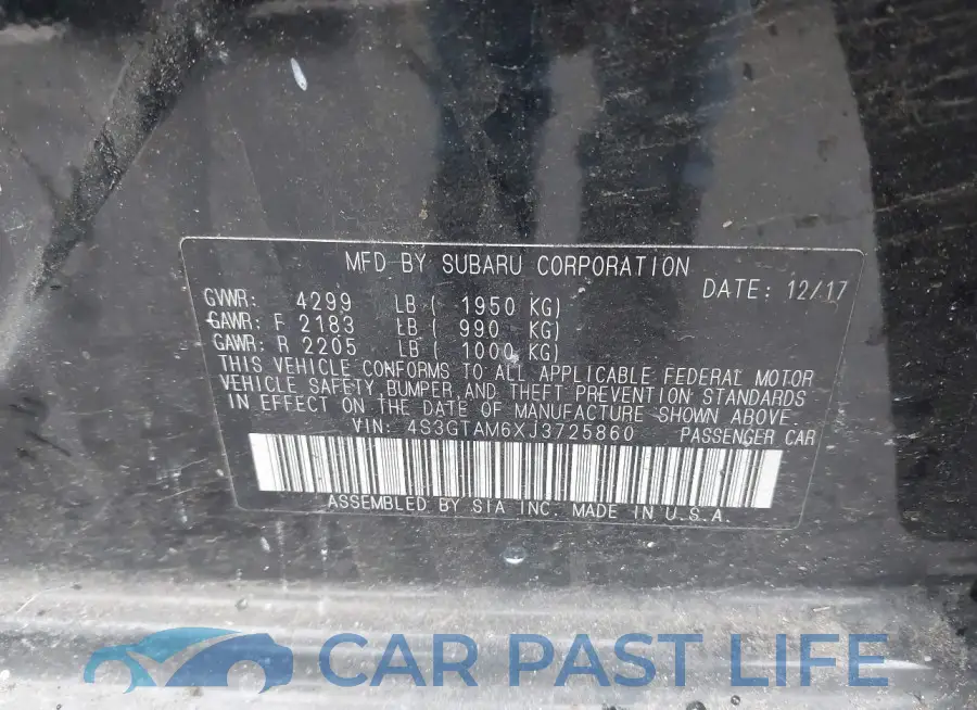 4S3GTAM6XJ3725860# 9