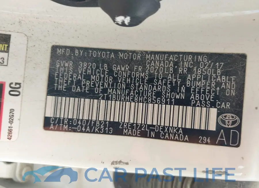 2T1BURHE8HC856911# 9