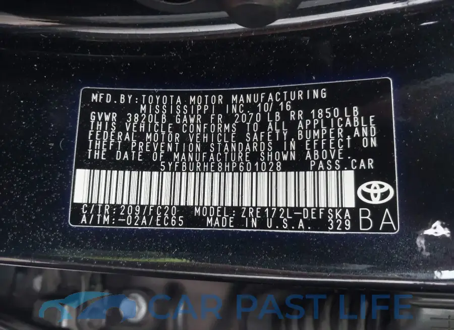 5YFBURHE8HP601028# 9