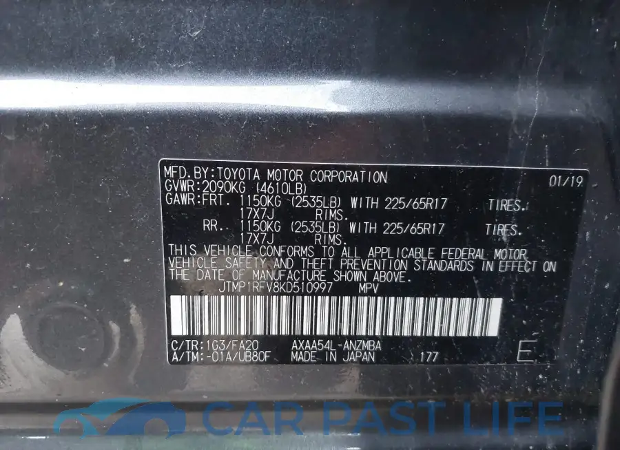 JTMP1RFV8KD510997# 9
