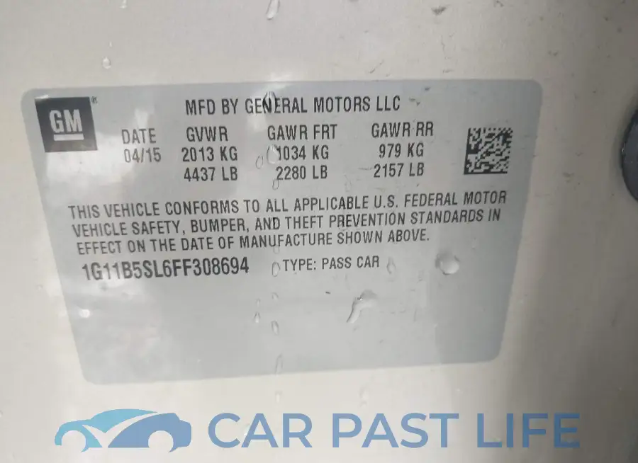 1G11B5SL6FF308694# 9