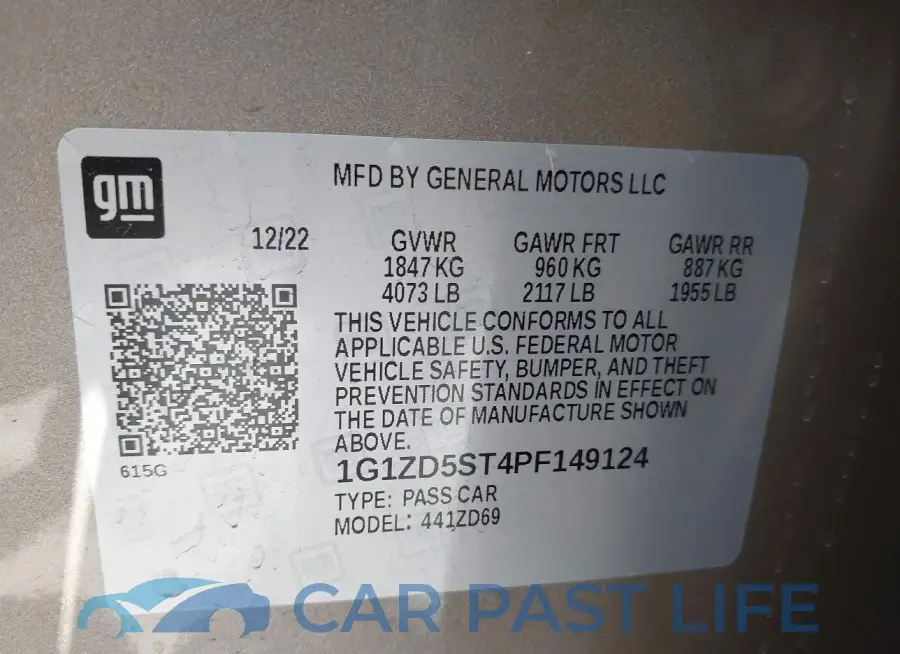 1G1ZD5ST4PF149124# 9