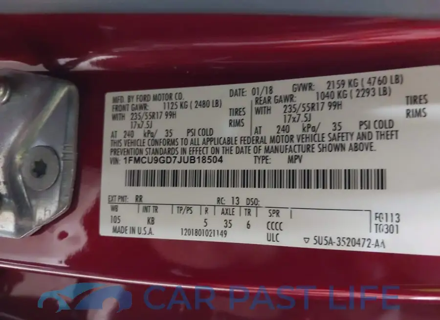 1FMCU9GD7JUB18504# 9