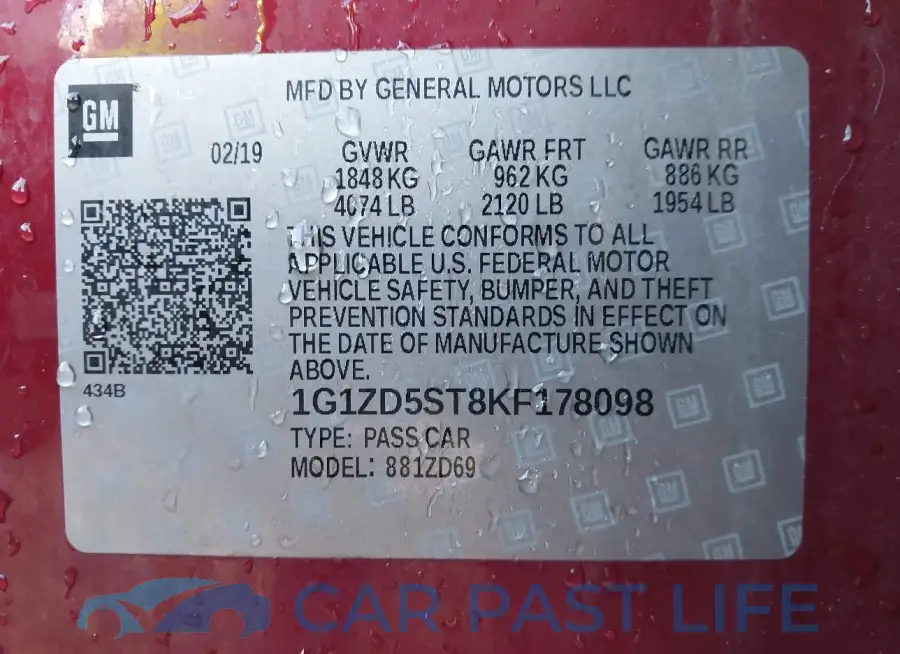 1G1ZD5ST8KF178098# 9