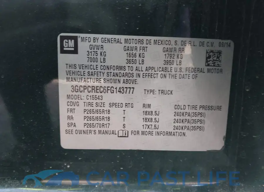 3GCPCREC6FG143777# 9