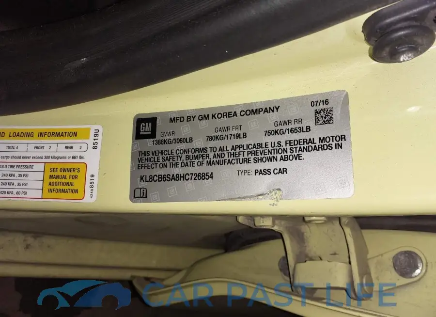 KL8CB6SA8HC726854# 9