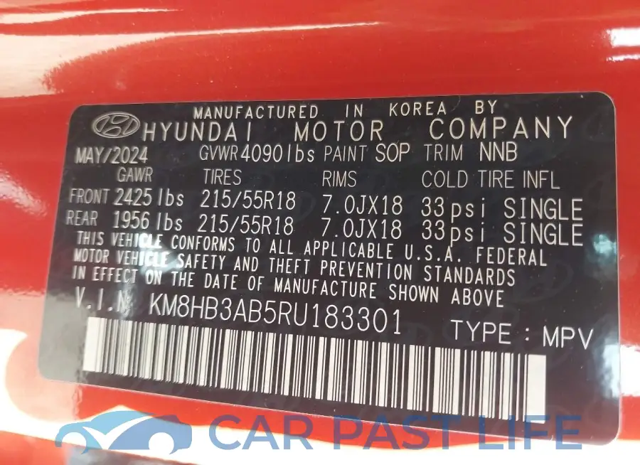 KM8HB3AB5RU183301# 9