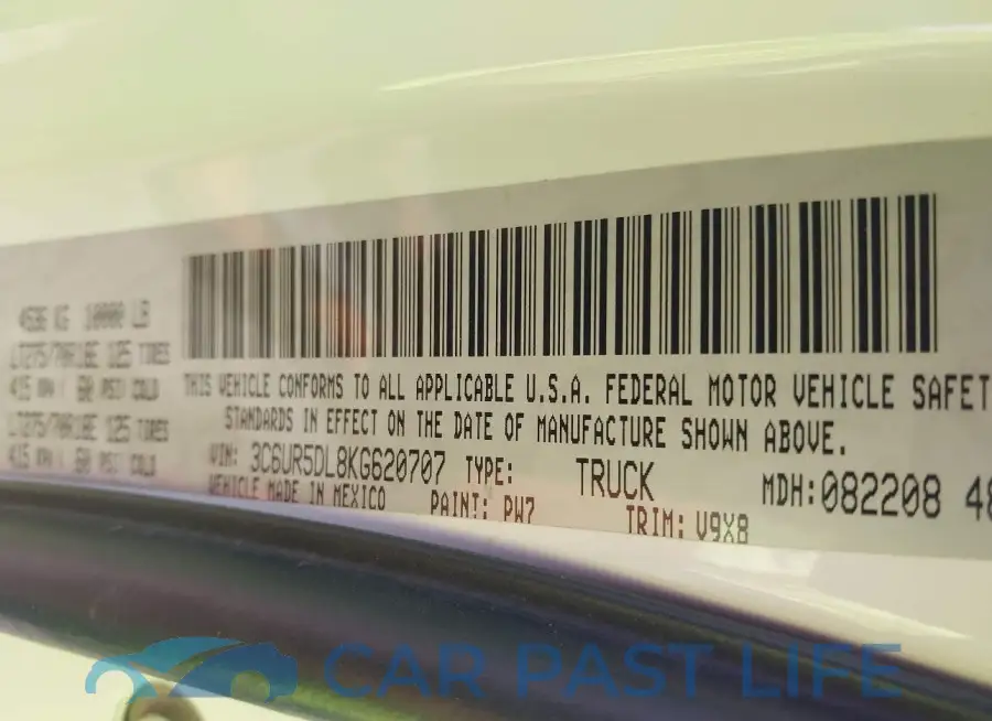 3C6UR5DL8KG620707# 9