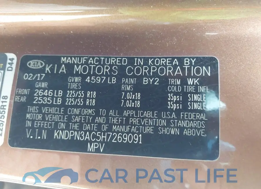 KNDPN3AC5H7269091# 9