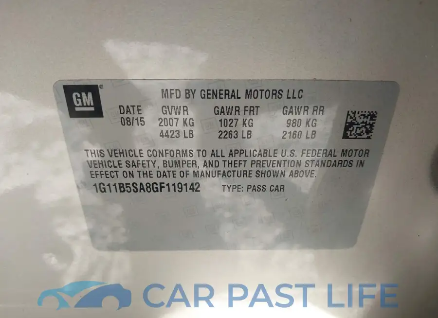 1G11B5SA8GF119142# 9