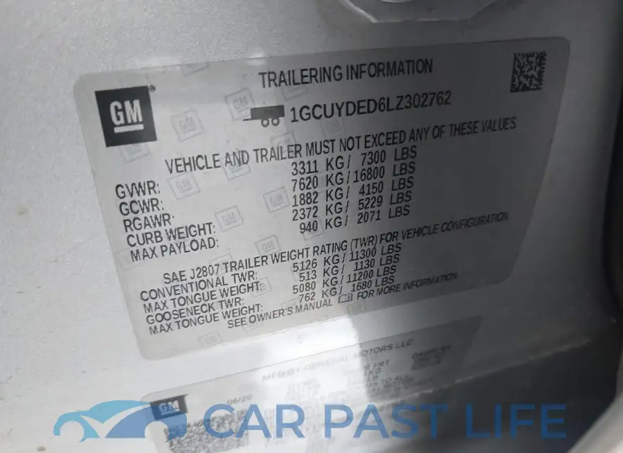 1GCUYDED6LZ302762# 9