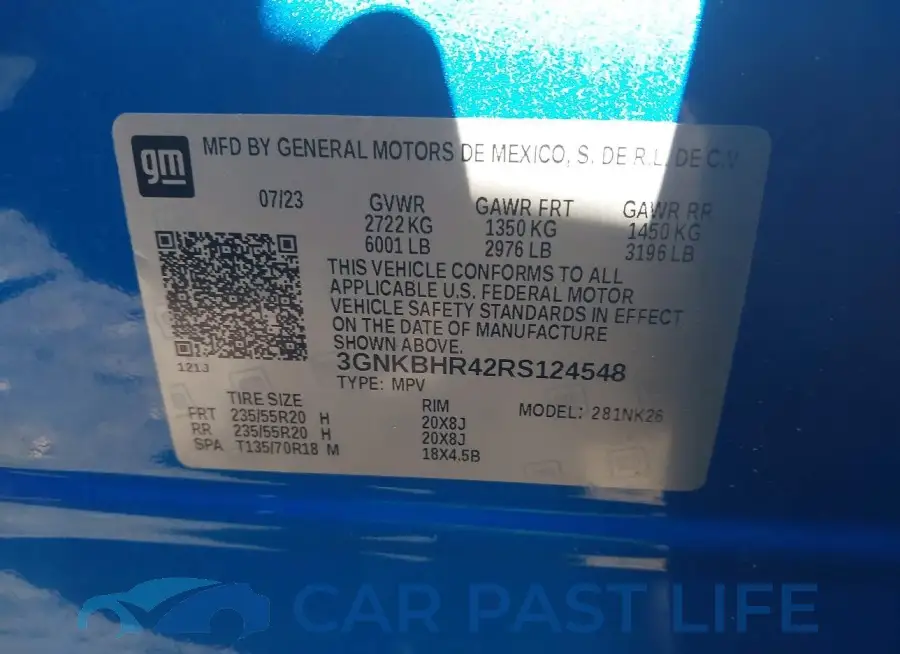 3GNKBHR42RS124548# 9