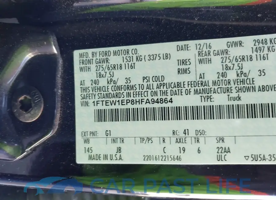 1FTEW1EP8HFA94864# 9