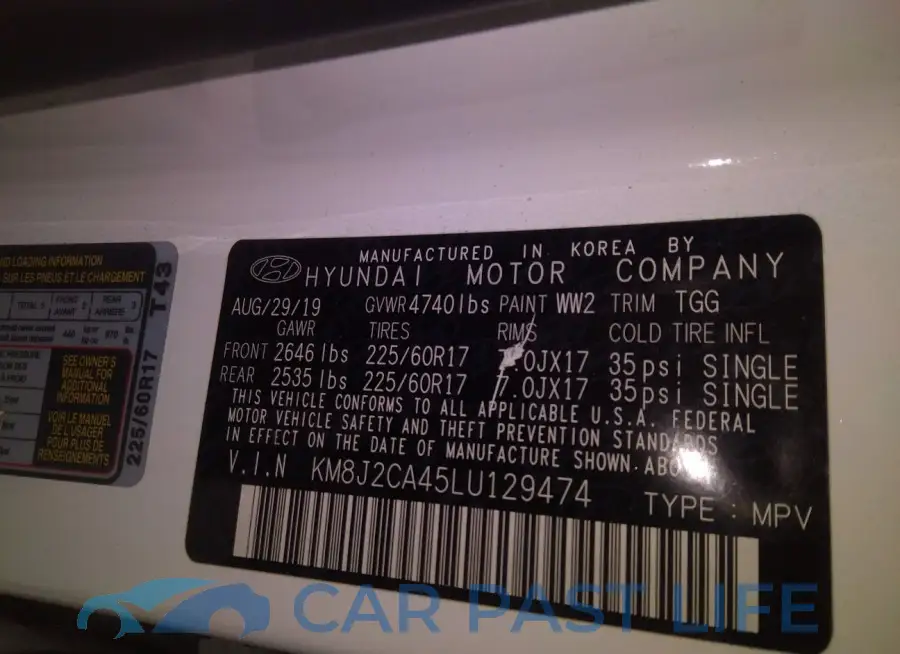 KM8J2CA45LU129474# 9