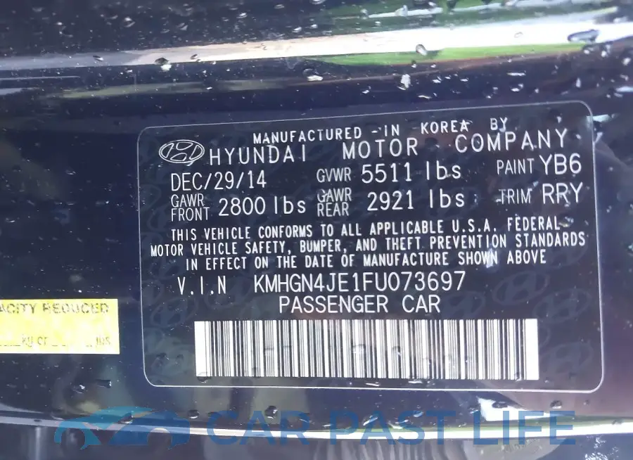 KMHGN4JE1FU073697# 9