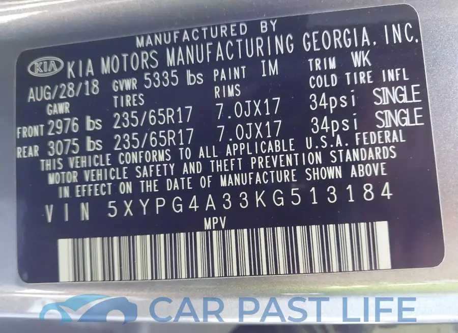 5XYPG4A33KG513184# 9