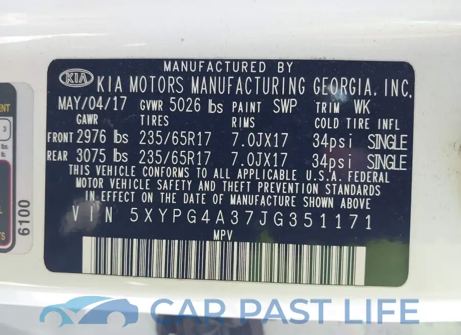 5XYPG4A37JG351171# 9