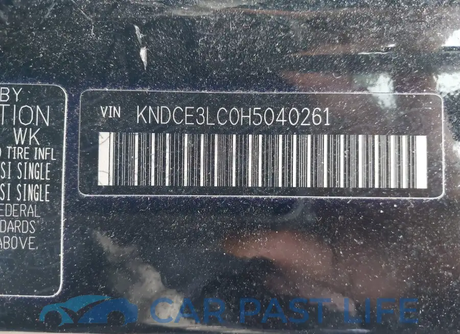 KNDCE3LC0H5040261# 9