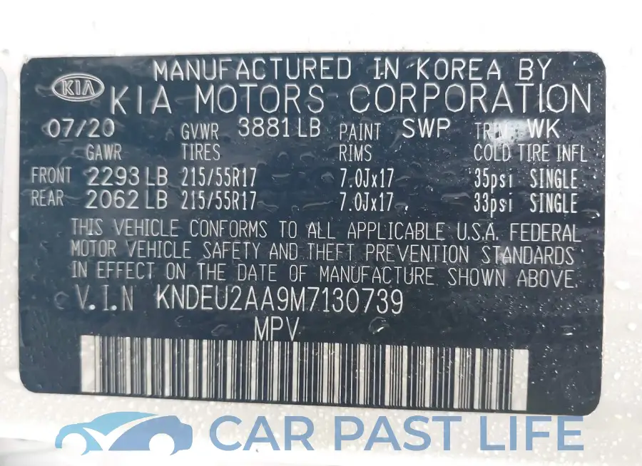 KNDEU2AA9M7130739# 8