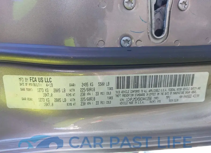 1C4PJMDX5KD441256# 9