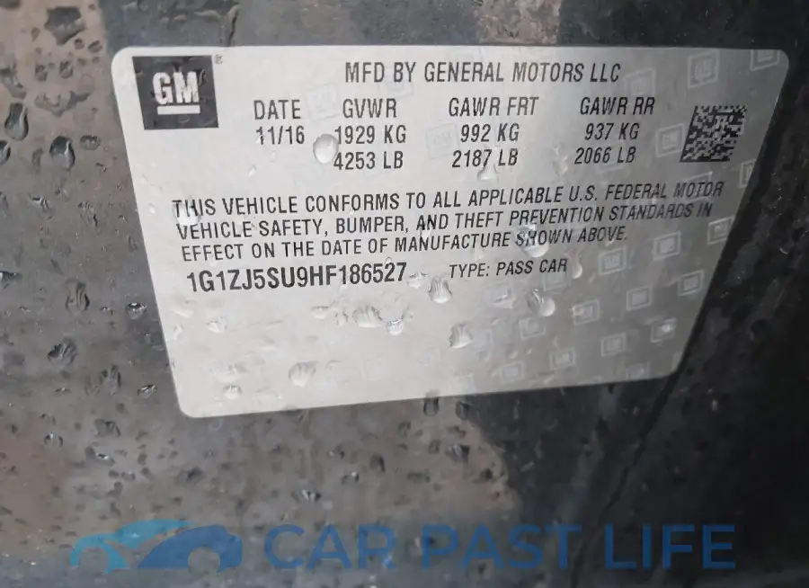 1G1ZJ5SU9HF186527# 9