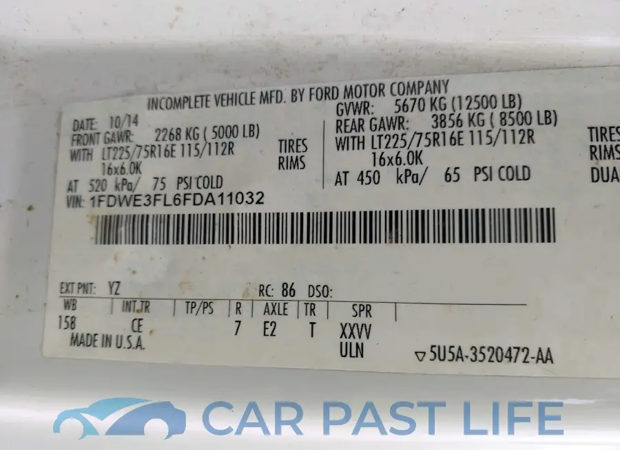 1FDWE3FL6FDA11032# 8