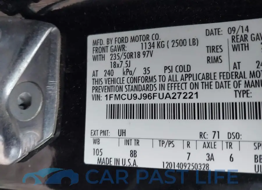 1FMCU9J96FUA27221# 9