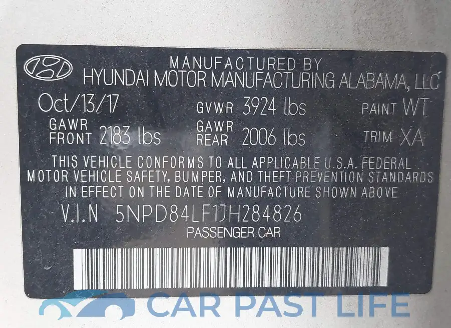 5NPD84LF1JH284826# 9