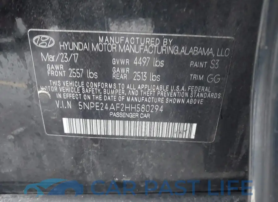 5NPE24AF2HH580294# 9