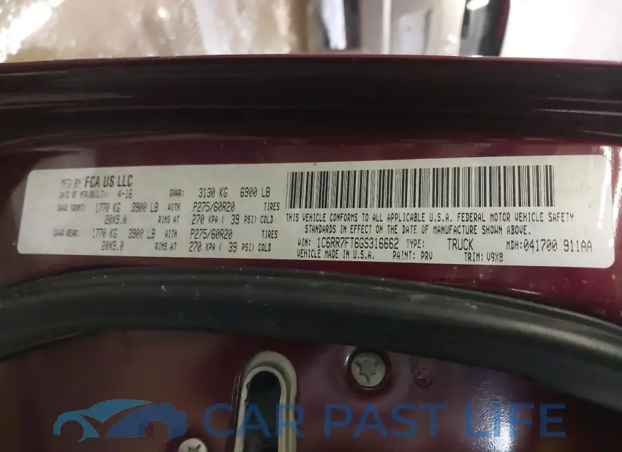 1C6RR7FT6GS316662# 9