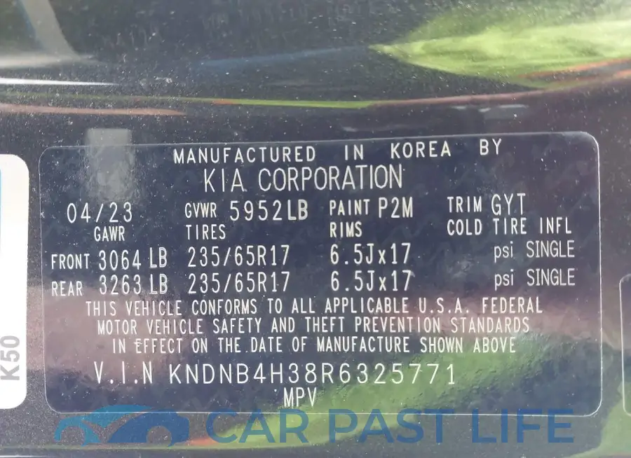 KNDNB4H38R6325771# 9