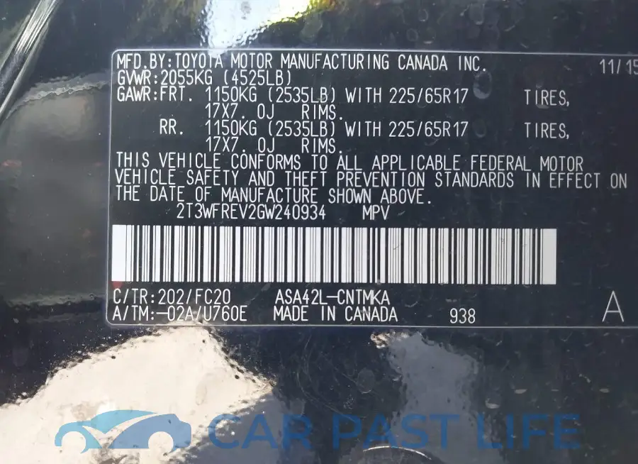 2T3WFREV2GW240934# 9