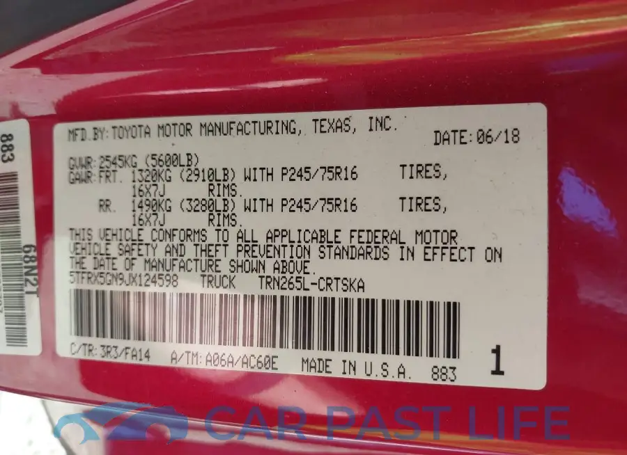5TFRX5GN9JX124598# 9