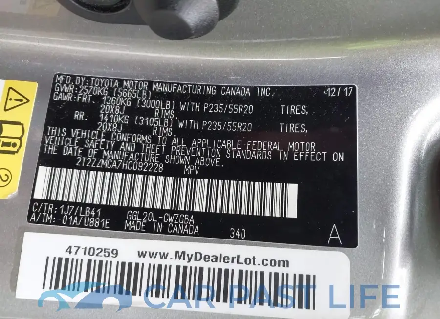2T2ZZMCA7HC092228# 9