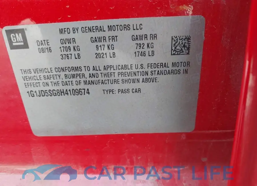 1G1JD5SG8H4109674# 9