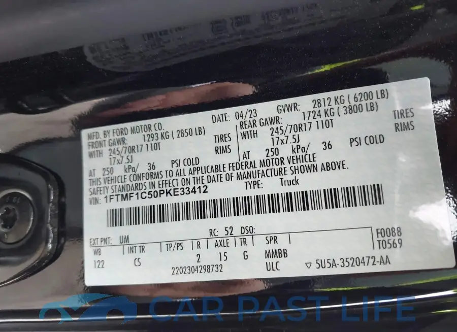 1FTMF1C50PKE33412# 9
