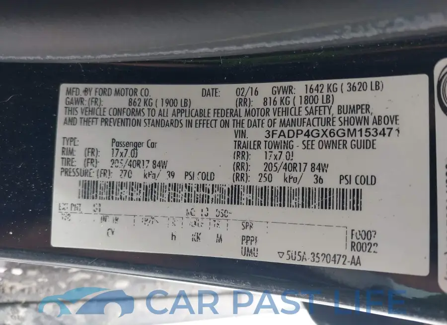 3FADP4GX6GM153471# 9
