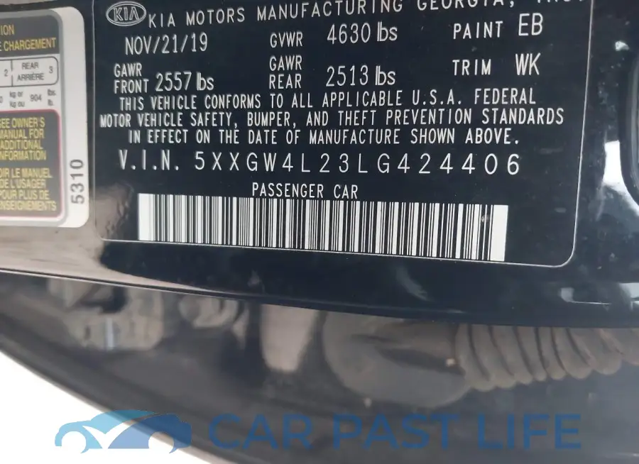5XXGW4L23LG424406# 9
