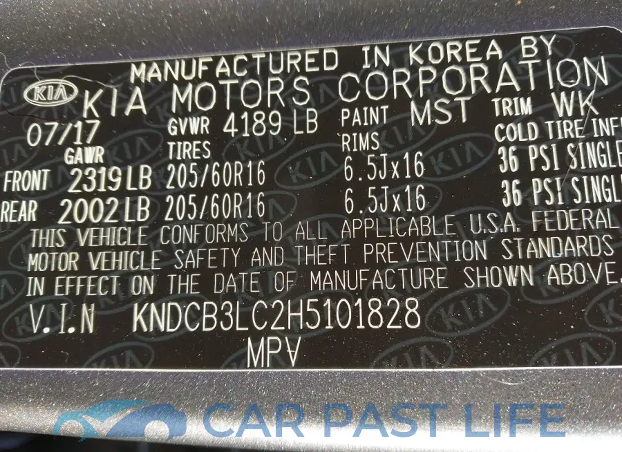 KNDCB3LC2H5101828# 9