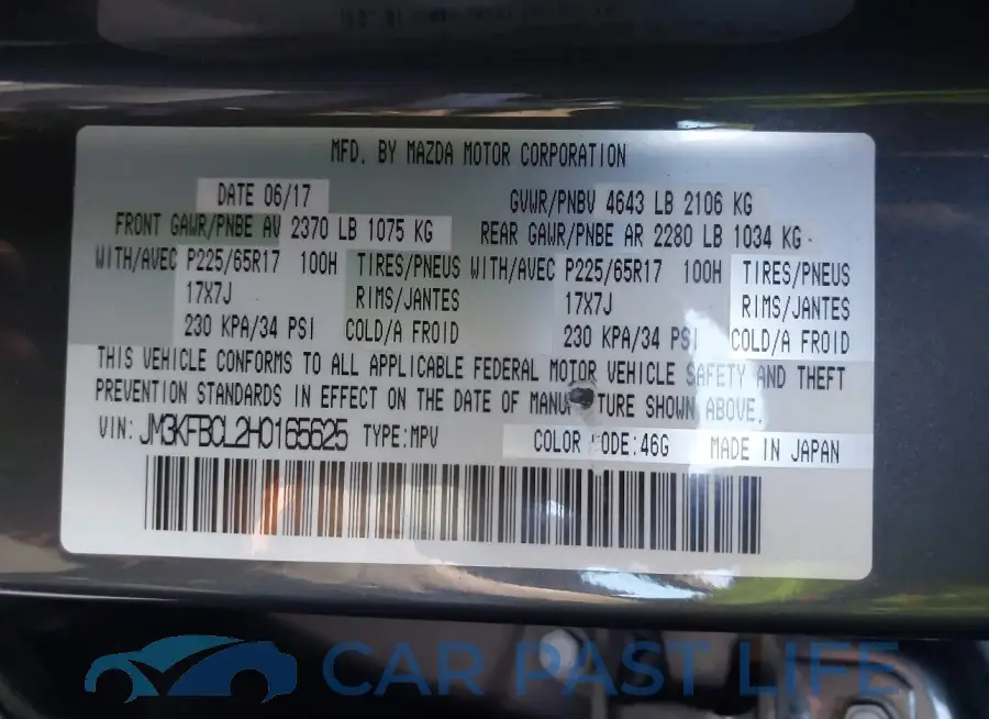 JM3KFBCL2H0165625# 9