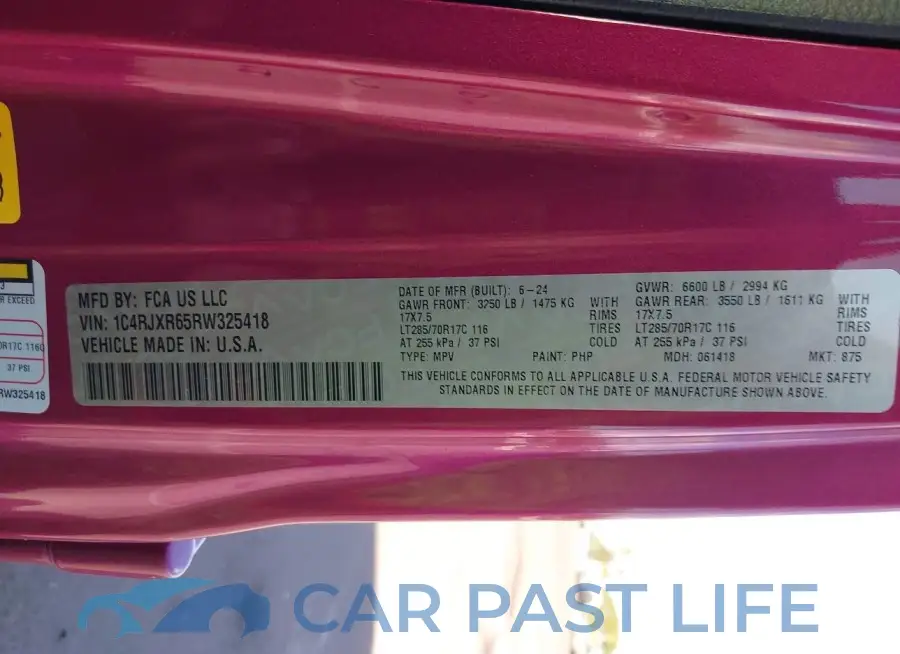 1C4RJXR65RW325418# 9