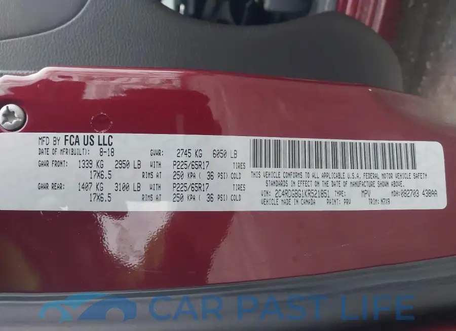 2C4RDGBG1KR521851# 9