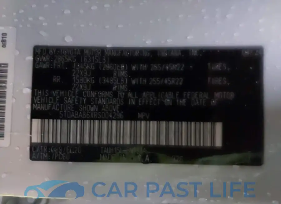 5TDABAB6XRS004296# 9