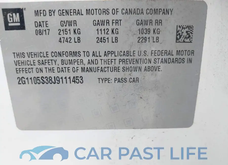 2G1105S38J9111453# 9