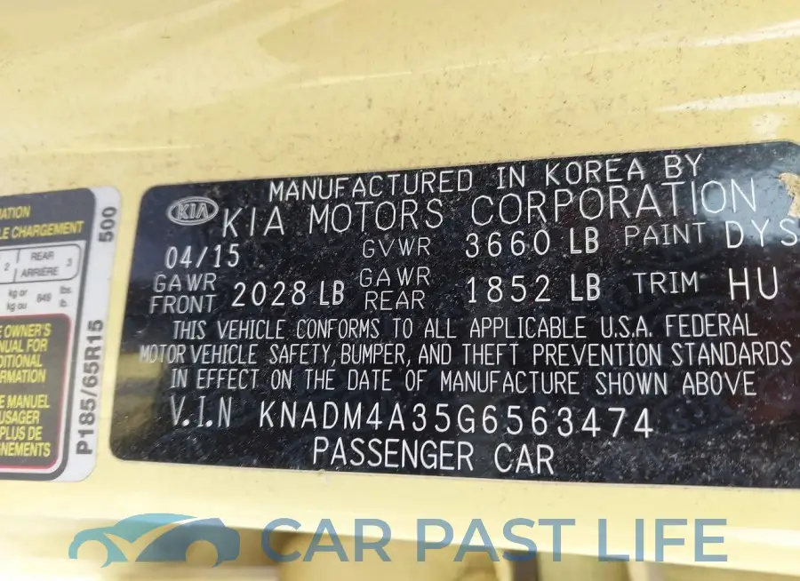 KNADM4A35G6563474# 9