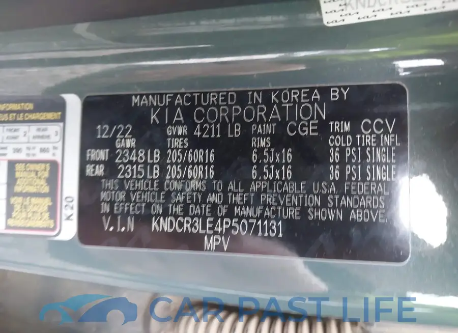 KNDCR3LE4P5071131# 9