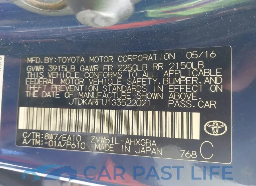 JTDKARFU1G3522021# 9