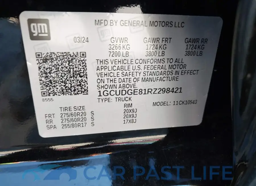 1GCUDGE81RZ298421# 9