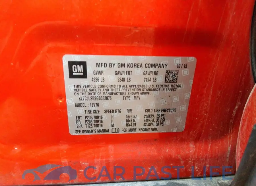 KL7CJLSB2GB533876# 9